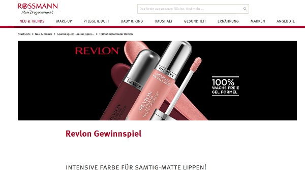 Rossmann Gewinnspiele 200 Produktpaketen von Revlon