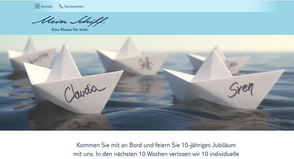 TUI Cruises Kreuzfahrten Gewinnspiel 2018