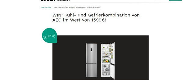 AEG Kühl- und Gefrierkombination Gewinnspiel Couchstyle.de