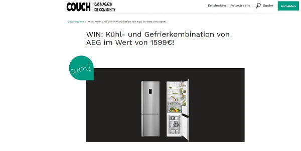 AEG Kühl- und Gefrierkombination Gewinnspiel Couchstyle.de