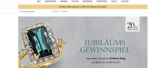 Alba Moda Brillant Ring Gewinnspiel 20 Jahre Jubiläum