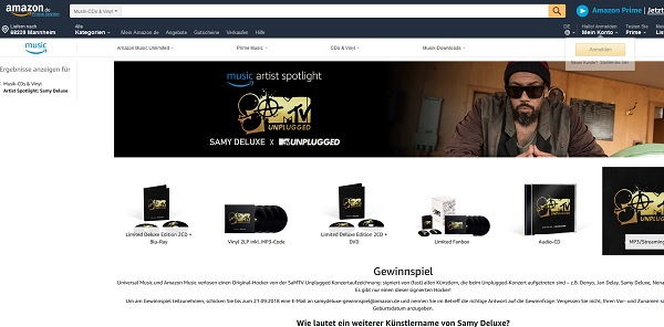Amazon Gewinnspiel  SaMTV Unplugged Hocker mit vielen Autogrammen