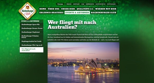 Australien Reise Gewinnspiel Hachenburger Pils 2018