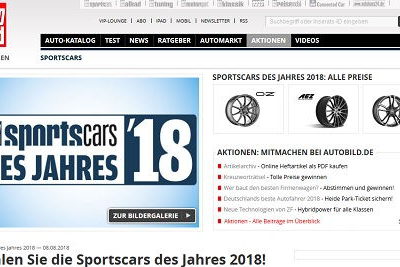 Auto Bild Gewinnspiel Leserwahl Sportscars 2018