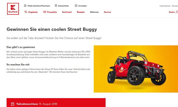 Auto Gewinnspiel Kaufland Street Buggy Funcar
