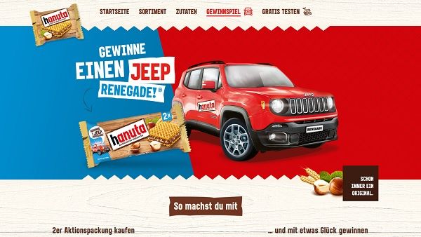 Auto Gewinnspiel hanuta Jeep Renegade