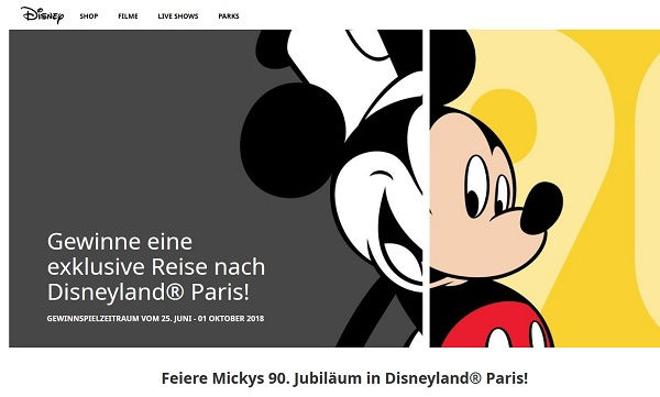 Disney Gewinnspiel Paris Reise Disneyland Micky Maus 90 Jubilaum Gewinnspieletipps De