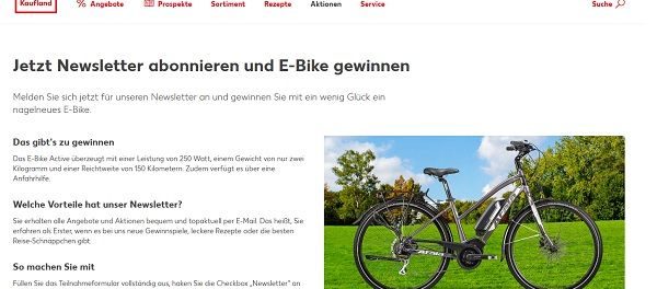 E-Bike Gewinnspiel Kaufland