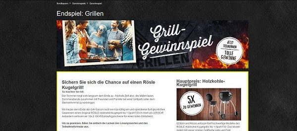 EDEKA Grill Gewinnspiel 5 Rösle Kugelgrill und Gutscheine