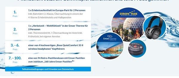 Emser Gewinnspiel Europa Park Reise und Wohlfülwochenende