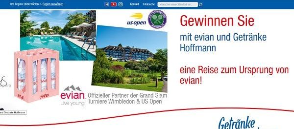 Getr&auml;nke Hoffmann und Evian Gewinnspiel Reise zum Ursprung von Evian