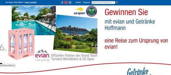 Getränke Hoffmann Evian Reise Gewinnspiel 2018