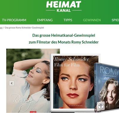 Heimatkanal Romy Schneider Gewinnspiel DVD und Buch