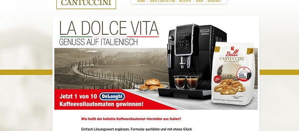 Kaffeevollautomaten Gewinnspiel Cantuccini