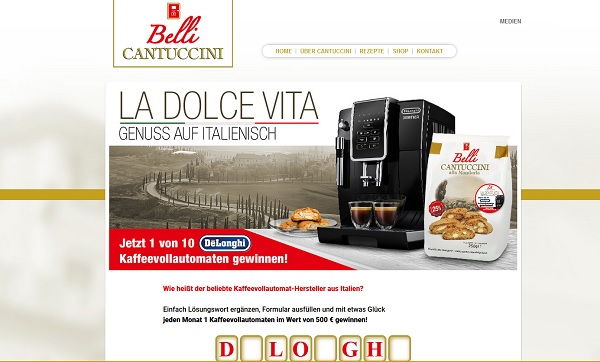 Kaffeevollautomaten Gewinnspiel Cantuccini