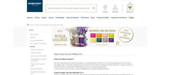Karstadt Gewinnspiel Aqua Colonia Duftseminar Köln