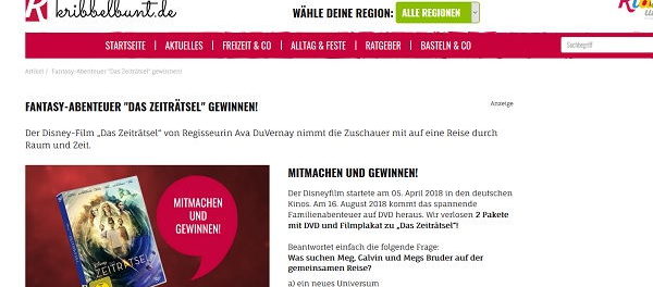 Kribbelbunt Gewinnspiele Das Zeiträtsel DVD und Filmplakat