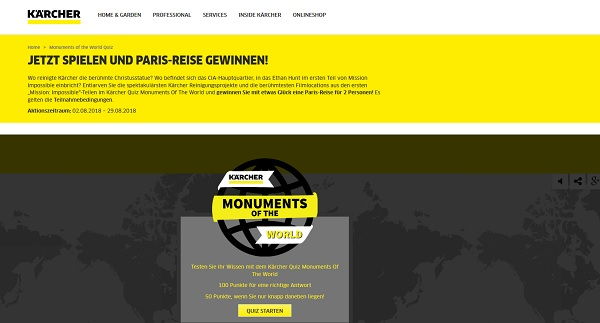 Kärcher Monuments of the World Gewinnspiel Paris Reise