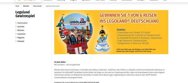 Legoland Familienreisen Gewinnspiel Müller Drogerien