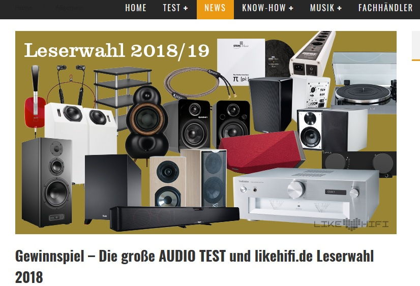 Leserwahl Gewinnspiel Audio Test und likehifi.de 2018