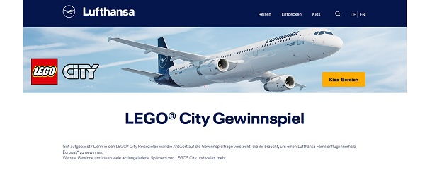 Lufthansa Lego City Gewinnspiel Familienflug und Lego Sets