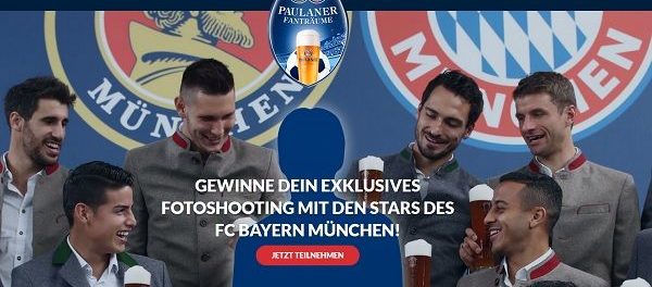 Paulaner Fanträume Gewinnspiel Fotoshooting FC Bayern Stars