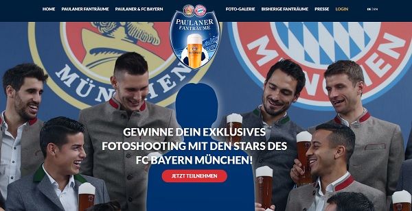 Paulaner Fanträume Gewinnspiel Fotoshooting FC Bayern Stars