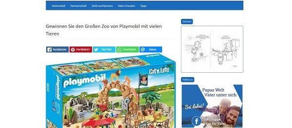 Playmobil Gewinnspiel Vaterfreuden Großer Zoo