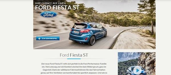 RTL Formel 1 Auto Gewinnspiel Ford Fiesta ST