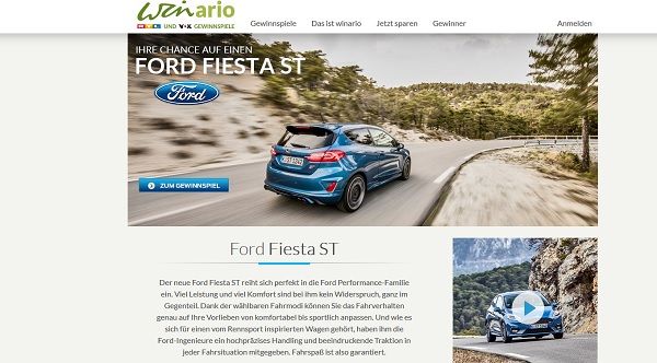 RTL Formel 1 Auto Gewinnspiel Ford Fiesta ST