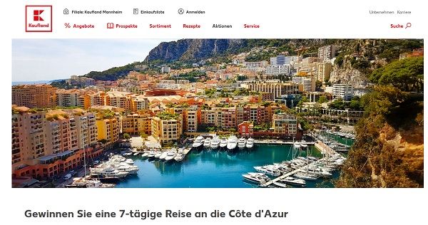 Reise Gewinnspiel Kaufland 7 Tage Côte d’Azur Urlaub
