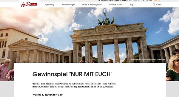 Visit Berlin VIP Reise Gewinnspiel