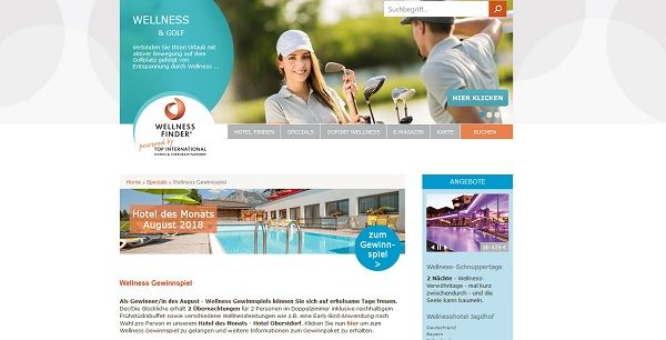 Wellnessfinder August Gewinnspiel Hotel Oberstdorf Wochenende