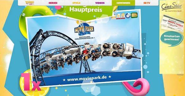 toggo Gewinnspiel Movie Park Germany Familienreise und Spielzeuge