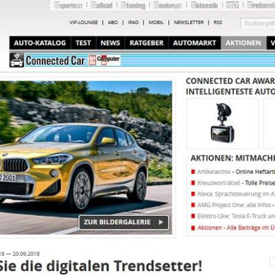 Auto Bild Gewinnspiel BMW X2 gewinnen Connected Car Award 2018