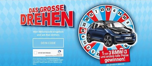 Auto-Gewinnspiel Ferrero Das grosse Drehen BMW i3