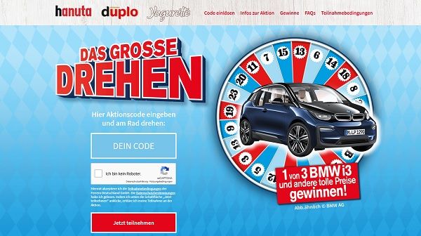 Auto-Gewinnspiel Ferrero Das grosse Drehen BMW i3