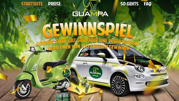 Auto-Gewinnspiel Guampa Energy Drink Fiat 500