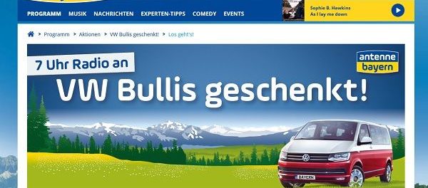 Auto-Gewinnspiele Antenne Bayern VW Bulli gewinnen