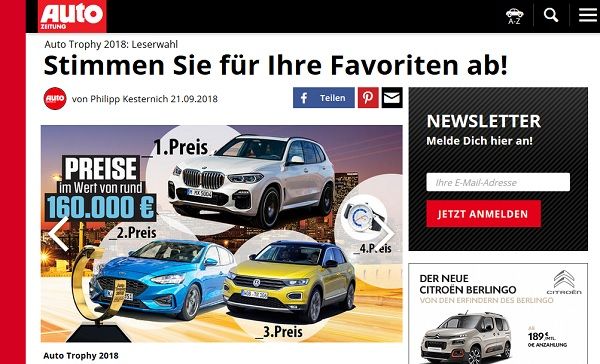 Auto Zeitung Gewinnspiel BMW X5, VW T-Roc und Ford Focus