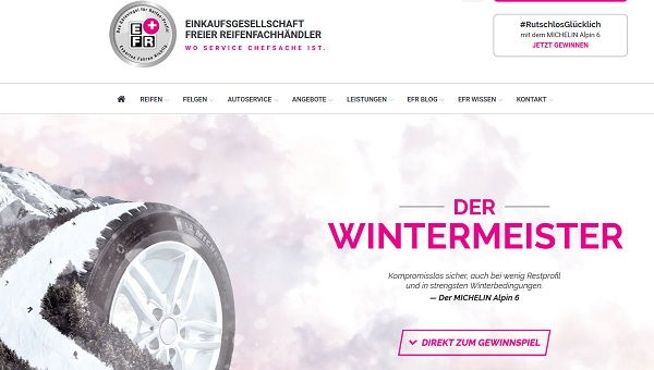 EFR Gewinnspiel Michelin Winterreifen Komplettradsatz
