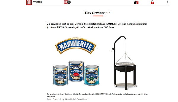 Hammerite und Bild.de Gewinnspiel Schwenkgrill