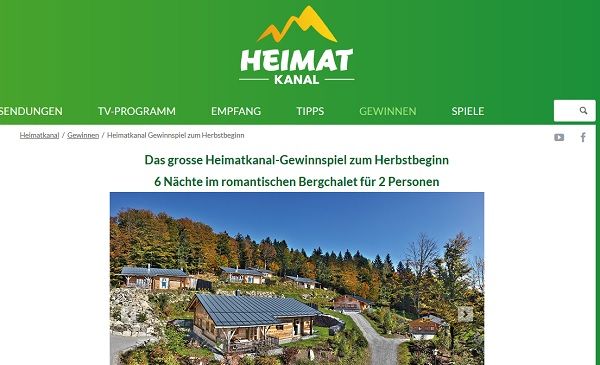 Heimatkanal Gewinnspiel Bergchalet Urlaub gewinnen