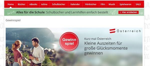 Hugendubel Gewinnspiel 3 Kurzreisen Österreich