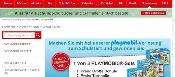 Hugendubel Playmobil Gewinnspiel