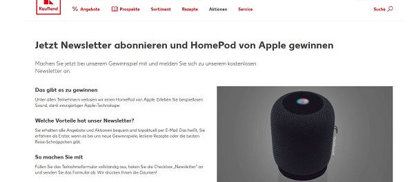 Kaufland Gewinnspiel Apple HomePod