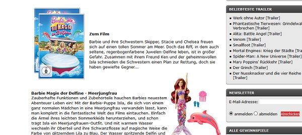 Kino News Gewinnspiel Barbie DVDs und Zubehör