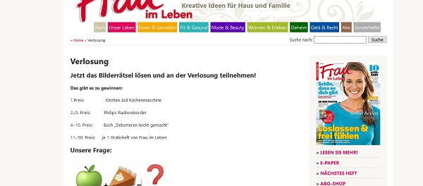 KitchenAid K&uuml;chenmaschine Gewinnspiel Frau im Leben