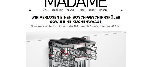 Madame Gewinnspiel Bosch Geschirrspüler
