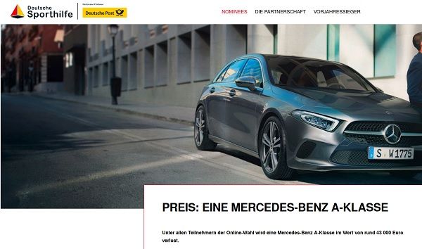Mercedes A-Klasse Auto-Gewinnspiel Juniorsportler Wahl 2018